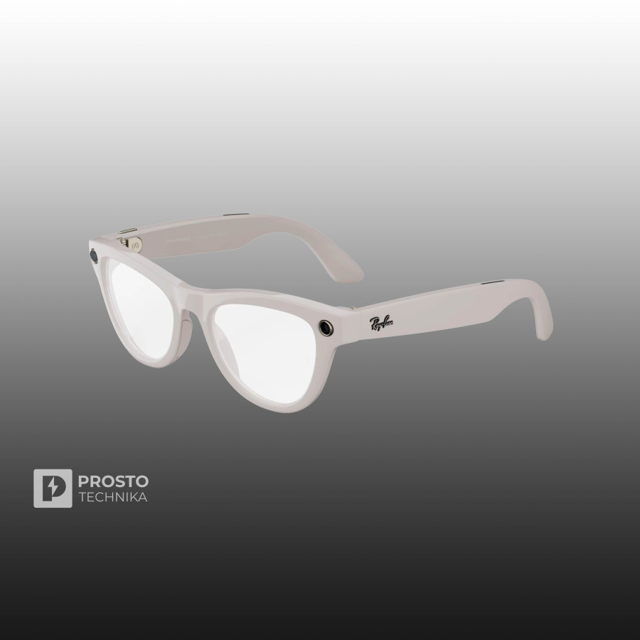 Ray-Ban Skyler (Gen 1) Глянцевый Мелово-Серый с Прозрачно-Сапфировыми линзами